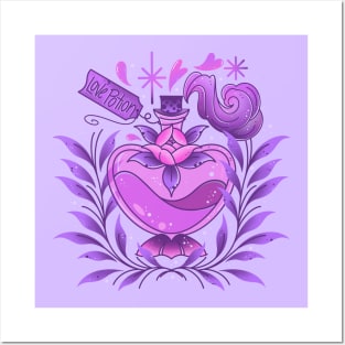 Pink floral love potion Posters and Art